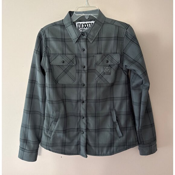 Dixxon Flannel Company Dakota Womens Jacket Snap Button Shacket Small Grey Plaid - Picture 1 of 8